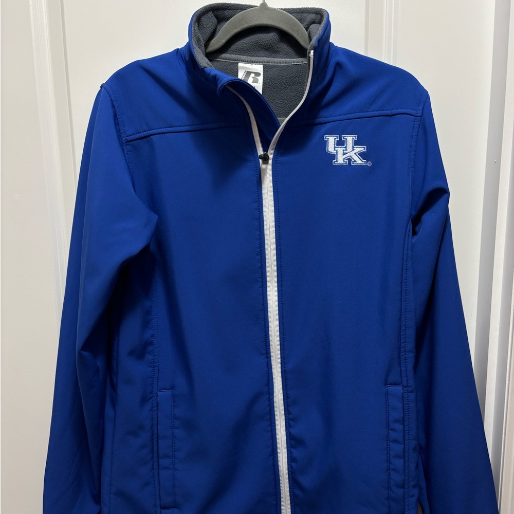 Univ. of KY Softshell, full zip, royal blue jacket. S(34-36)